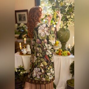 ⭐️NEW⭐️ Fleur de Lune Goddess Mid Length Duster Robe Kimono Vintage Art